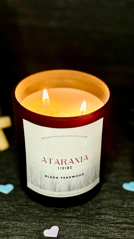 Black Teakwood Scented Candle